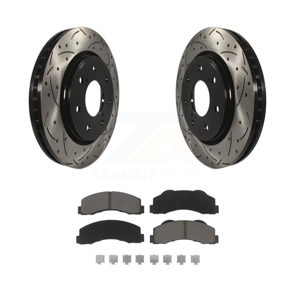 Kit de plaquettes en céramique pour rotors de frein à fente avant percés, pour Ford F-150, avec roue à 7 écrous
