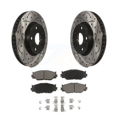 Rotors de frein à disque fendus percés à revêtement avant et kit de plaquettes en céramique pour Lexus IS25