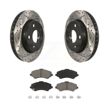 Kit de plaquettes en céramique pour rotors de frein à disque à fente forée avec revêtement avant pour Jeep Wrangler J