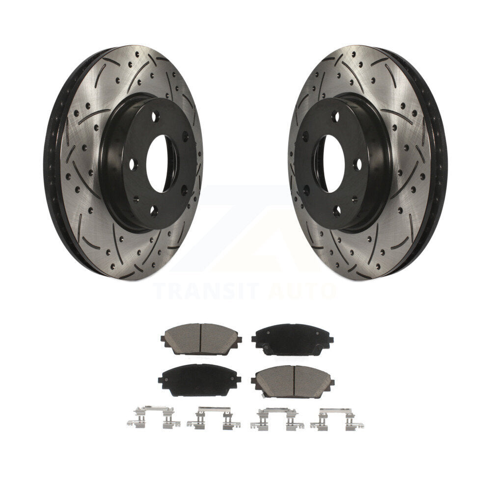 Kit de plaquettes en céramique pour rotors de frein à disque, fente de perçage avant, pour Mazda 3 CX-3 Spor