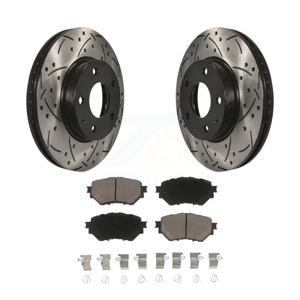 Rotors de frein à disque à fente avant, Kit de plaquettes en céramique pour Mazda 3 Spor 2014 – 2018