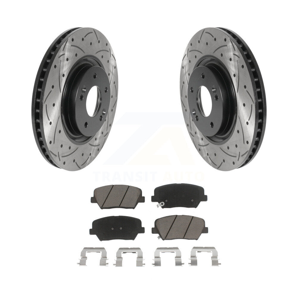 Kit de plaquettes de frein en céramique, rotors de frein à disque à fente avant percés pour Hyundai Azer 2012 – 2017