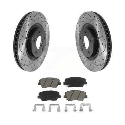 Kit de plaquettes de frein en céramique, rotors de frein à disque à fente avant percés pour Hyundai Azer 2012 – 2017