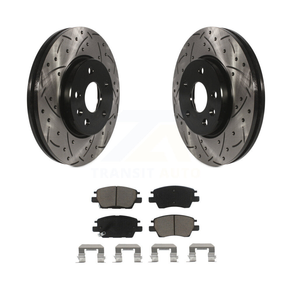 Rotor de frein à fente avant percé et Kit de plaquettes en céramique pour Chevrolet Cruze Bolt EV EU