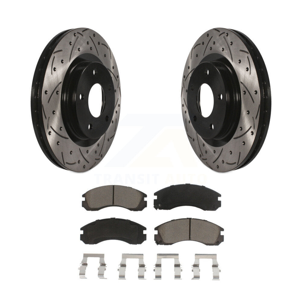 Kit de plaquettes en céramique pour Rotor de frein à disque, fente percée avec revêtement avant, pour Mitsubishi Lance