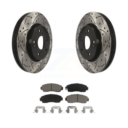 Rotor de frein à fente percée avant et Kit de plaquettes en céramique pour Honda CR-V Acura RDX Accor