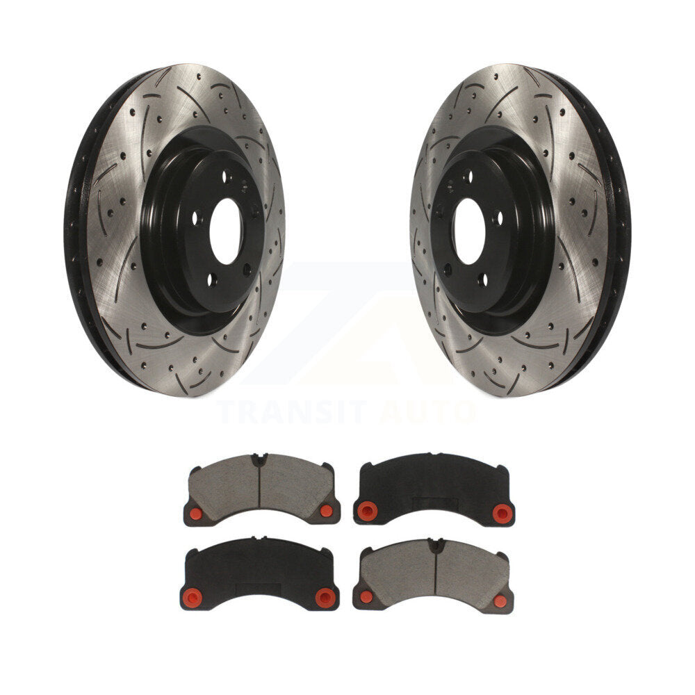 Kit de plaquettes en céramique pour rotors de frein à disque à fente avant percée pour Porsche Macan Bas 2017