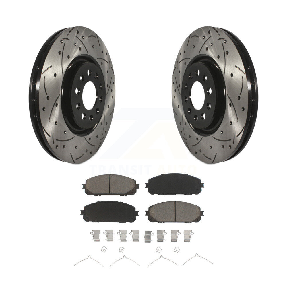 Kit de protection en céramique de rotors de frein à disque fendus percés avant enduits pour Jeep Cheroke