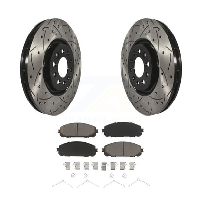 Kit de protection en céramique de rotors de frein à disque fendus percés avant enduits pour Jeep Cheroke