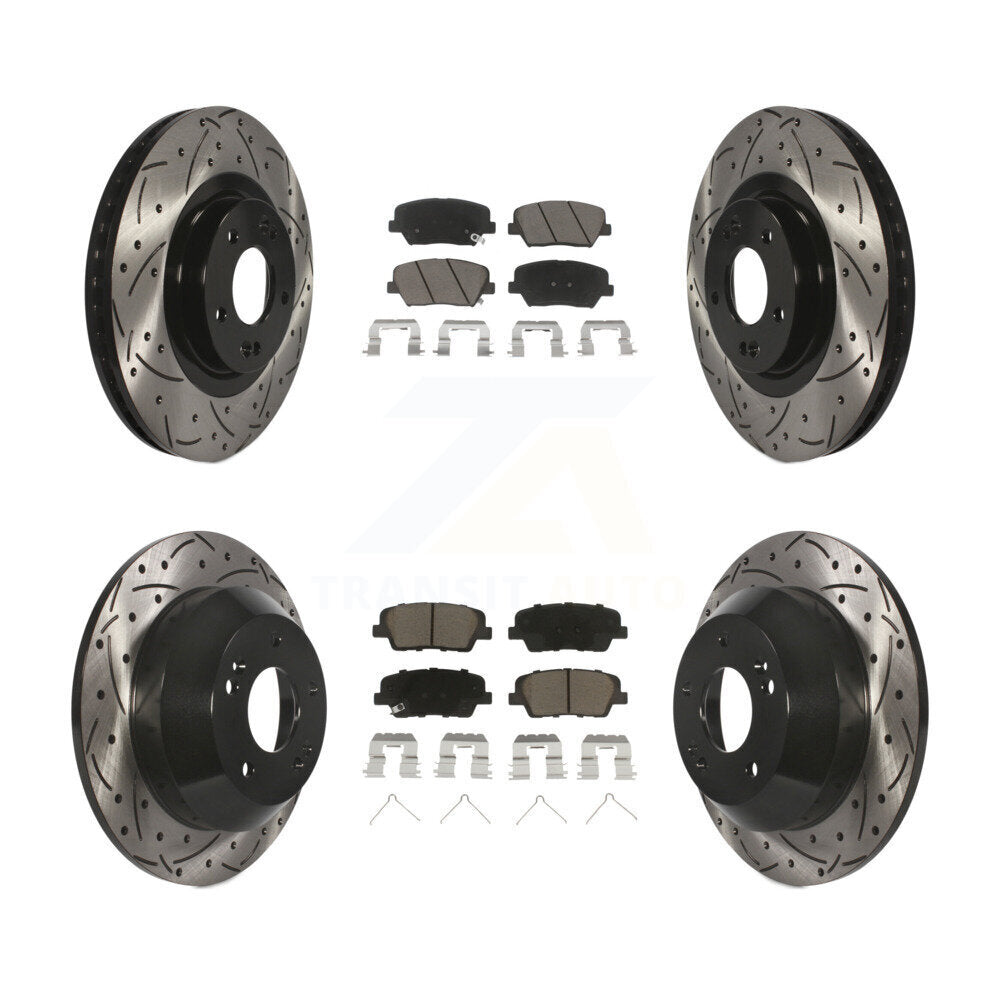 Kit de plaquettes en céramique pour rotors de frein à disque à fente avant et arrière, pour Kia Sorent