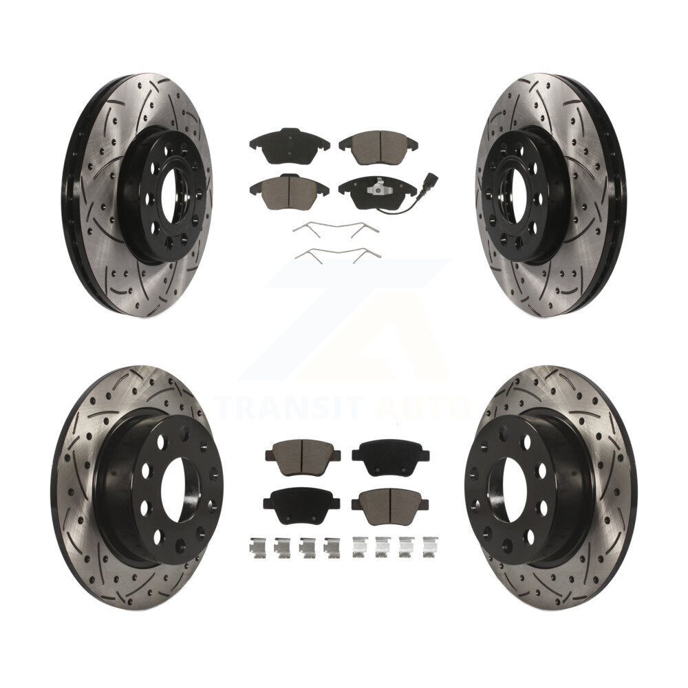 Kit de plaquettes en céramique pour Rotor de frein, fente de perçage avant et arrière, pour Volkswagen Jetta 1,8 l/1,4