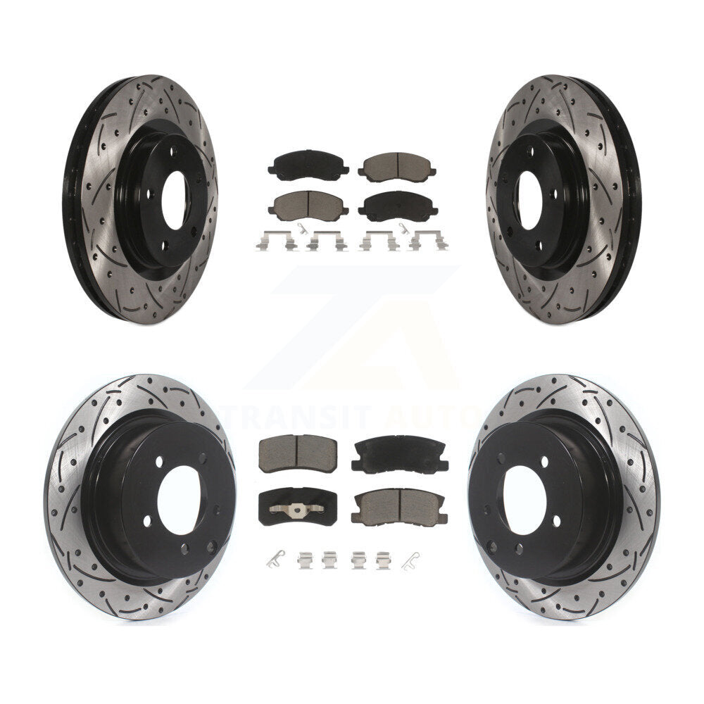 Kit de plaquettes en céramique pour Rotors de frein à fente avant et arrière, pour Jeep Mitsubishi Patrio