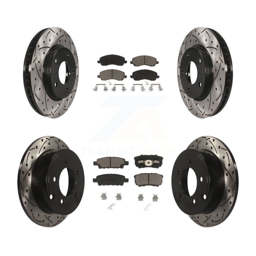 Kit de plaquettes de frein en céramique, Rotors de frein à fente avant et arrière, pour Mitsubishi Lancer Dodg