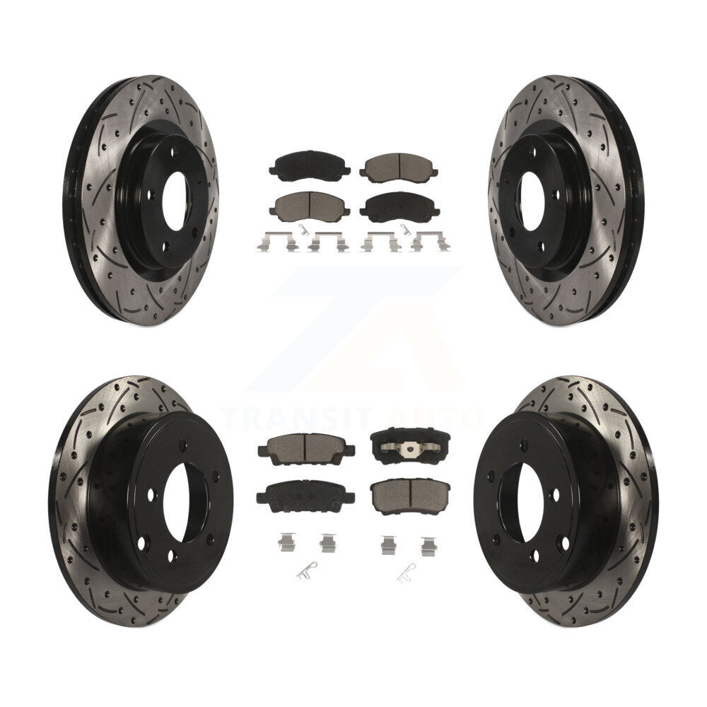 Kit de plaquettes en céramique pour Rotor de frein, fente de perçage avant et arrière, pour Jeep Patriot Compass Dodg