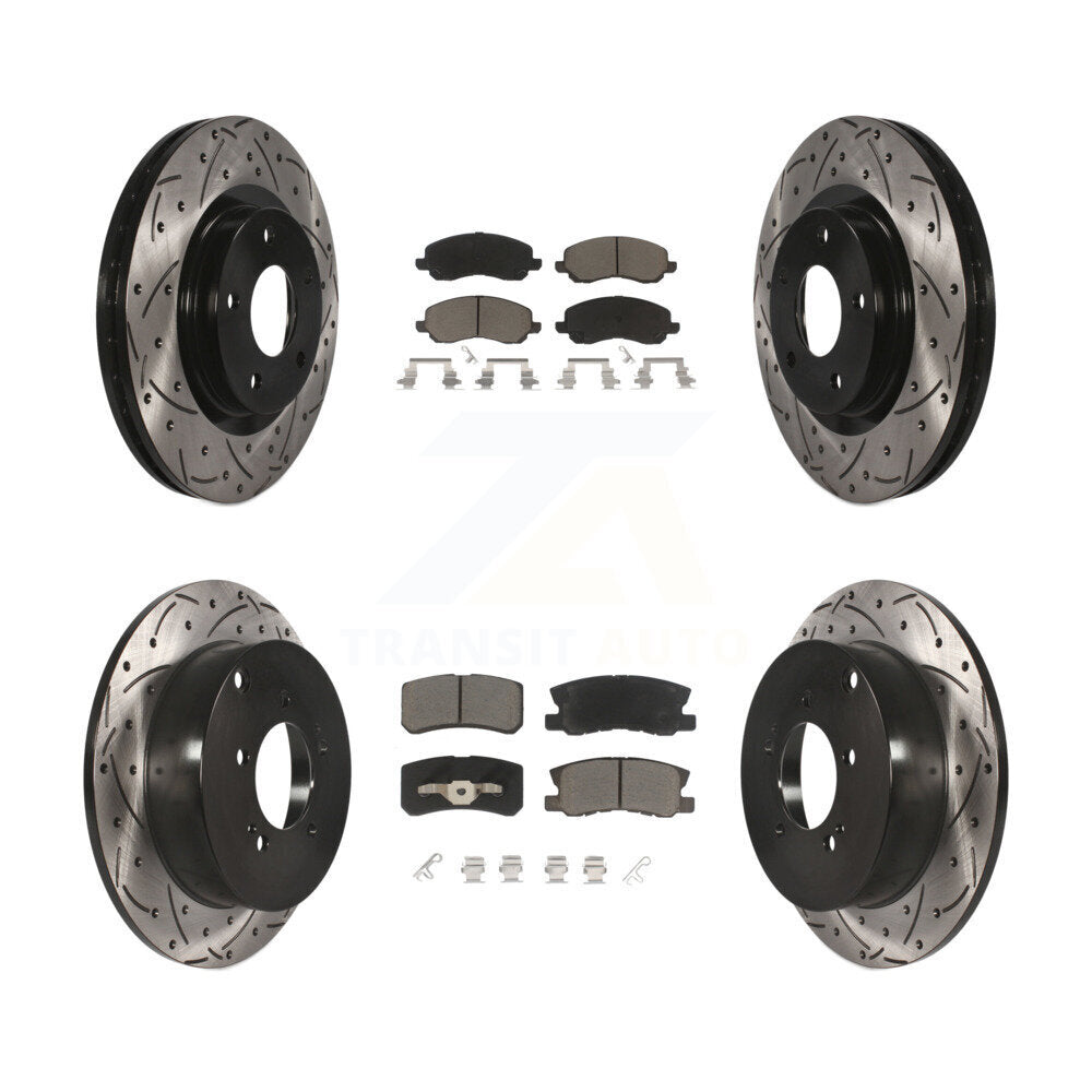 Kit de plaquettes en céramique pour Rotors de frein à disque, fente de perçage avant et arrière, pour Mitsubishi Outlande