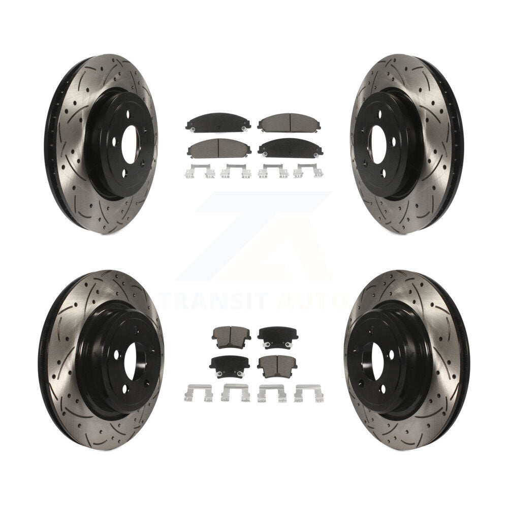 Kit de plaquettes en céramique pour Rotors de frein à disque, fente de perçage avant et arrière, pour Dodge Charge