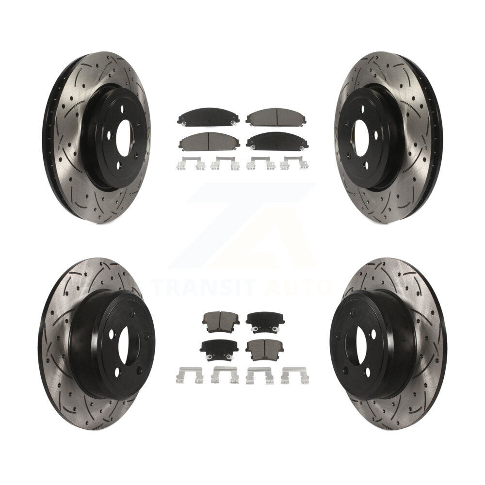 Kit de plaquettes en céramique pour Rotor de frein, fente de perçage avant et arrière, pour Chrysler 300 AWD avec 3.5