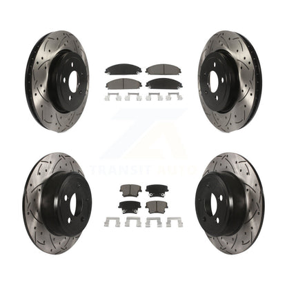 Kit de plaquettes en céramique pour Rotor de frein, fente de perçage avant et arrière, pour Chrysler 300 AWD avec 3.5