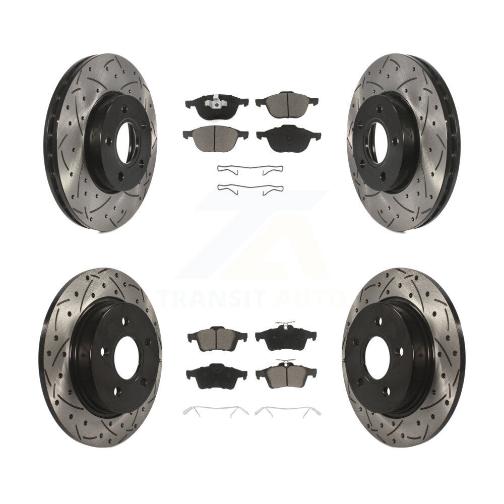 Kit de Rotor de frein à disque et de plaquettes en céramique, avec revêtement avant et arrière, pour Ford Focu