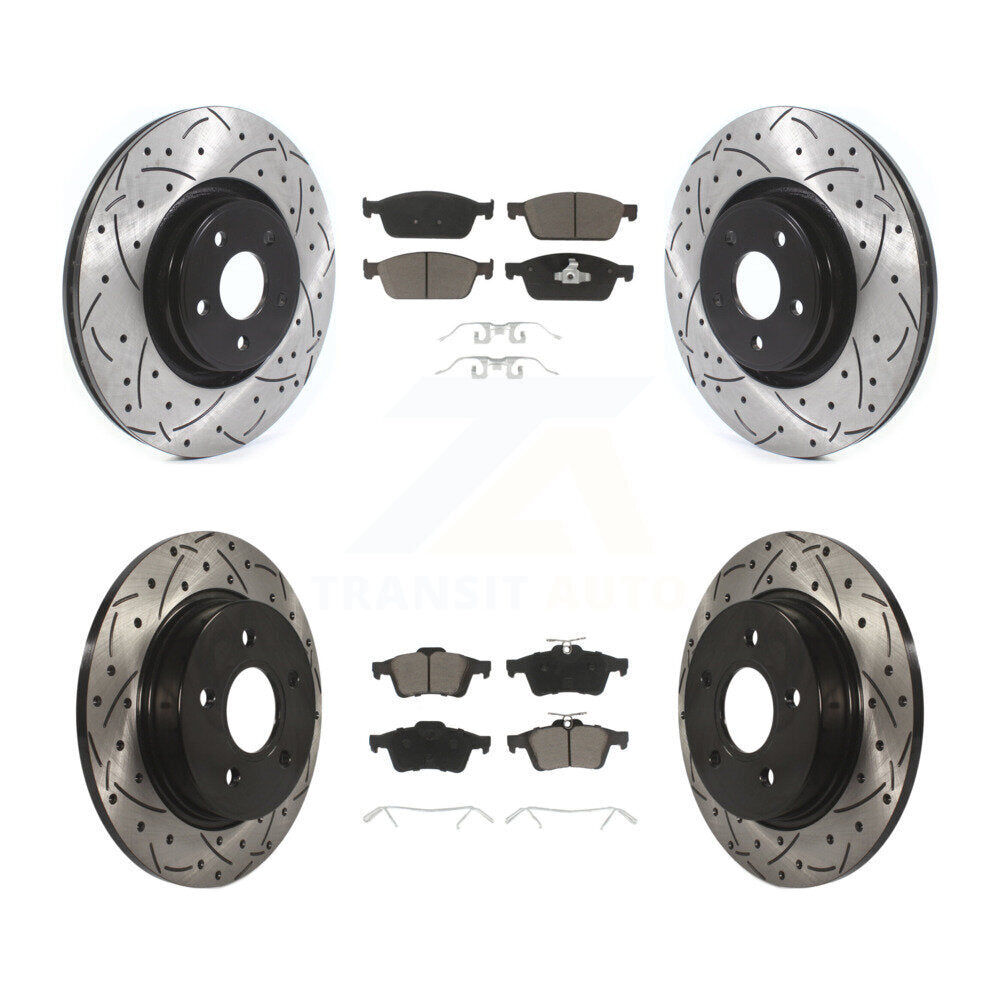 Kit de plaquettes en céramique pour rotors de frein à fente avant et arrière, pour Ford Focus S 2013 – 2018