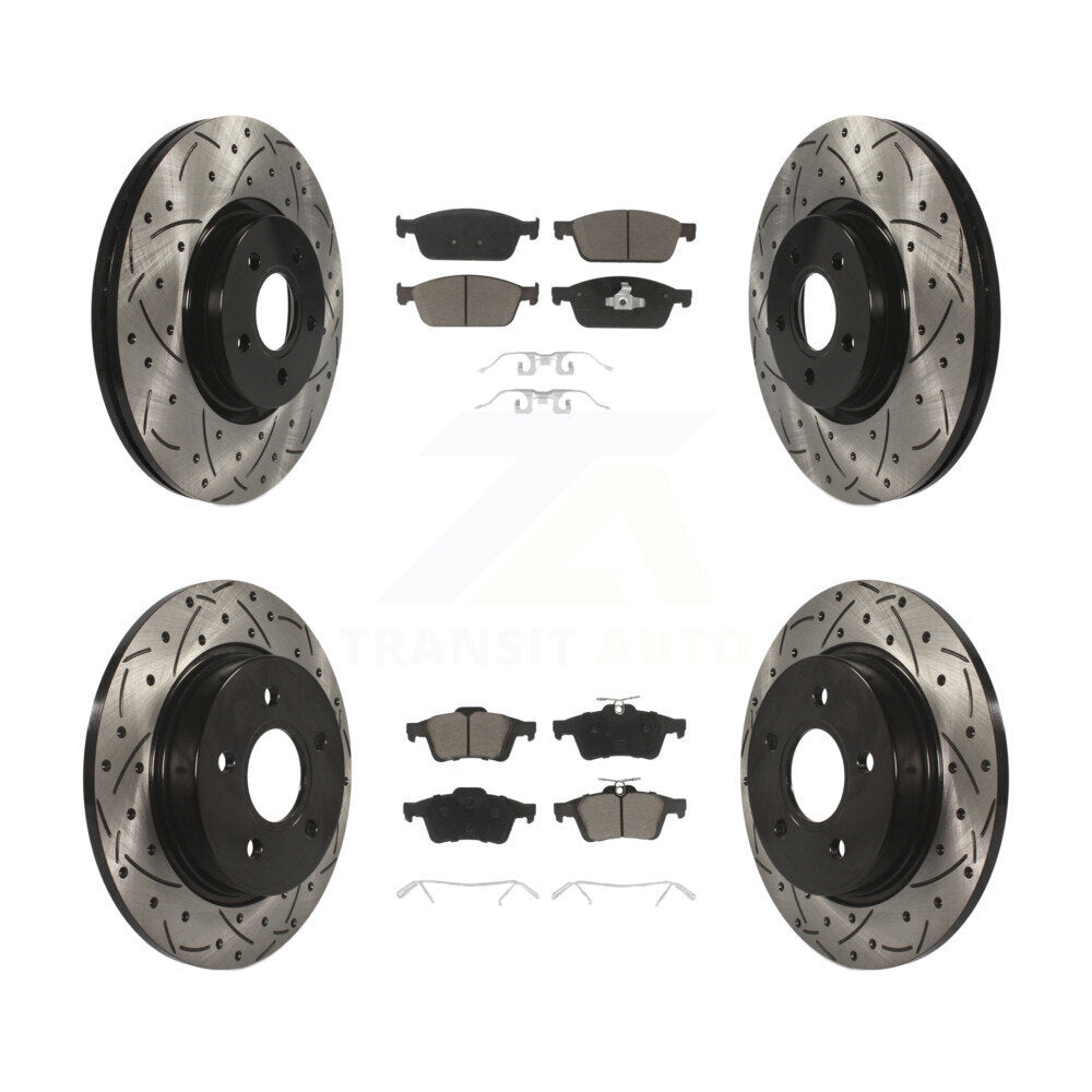 Kit de plaquettes en céramique pour rotors de frein à fente avant et arrière, pour Ford Focus S 2013 – 2018