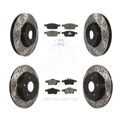 Kit de plaquettes en céramique pour rotors de frein à fente avant et arrière, pour Ford Focus S 2013 – 2018