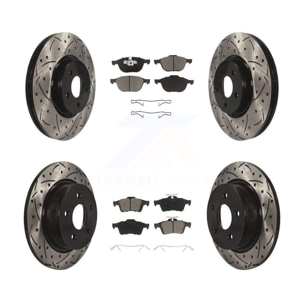 Kit de plaquettes en céramique pour Rotors de frein à disque, fente de perçage avant et arrière, pour Ford Transit Connect