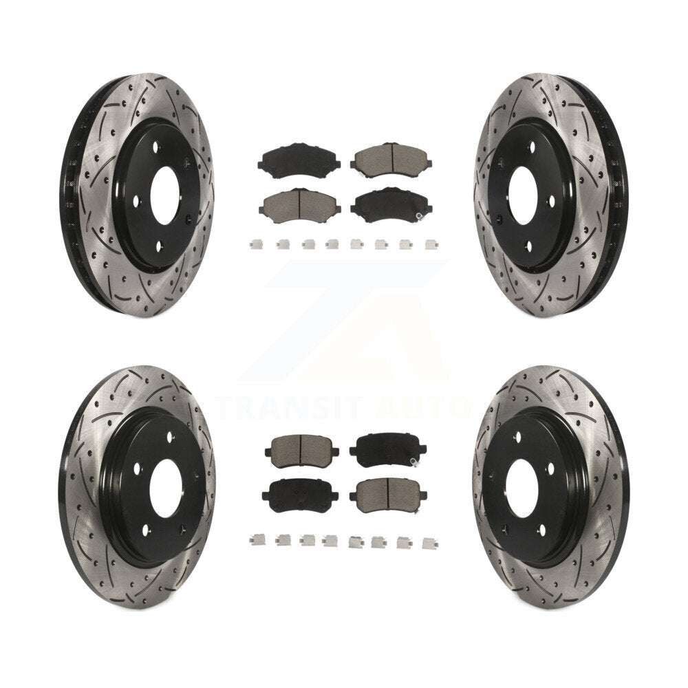 Kit de plaquettes en céramique pour Rotor de frein, fente de perçage avant et arrière, pour Dodge Grand Caravan Town