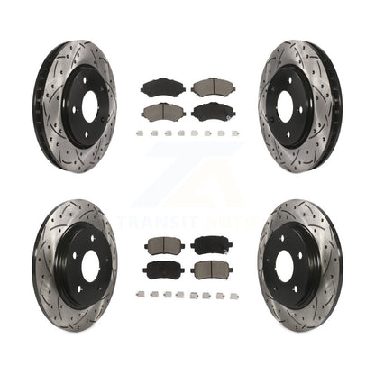 Kit de plaquettes en céramique pour Rotor de frein, fente de perçage avant et arrière, pour Dodge Grand Caravan Town