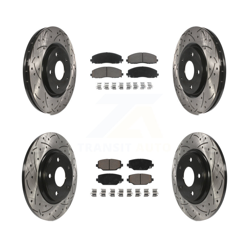 Kit de plaquettes en céramique pour Rotor de frein, fente de perçage avant et arrière, pour Dodge Grand Caravan Town