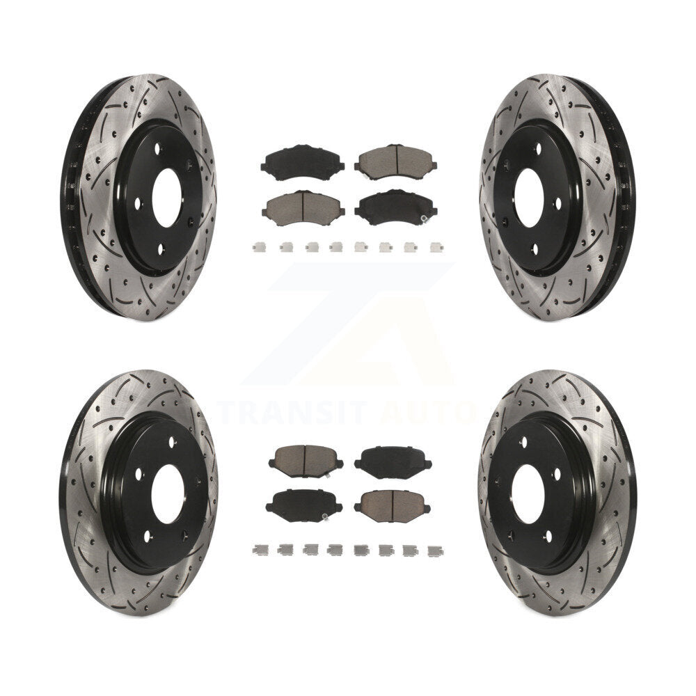 Kit de plaquettes en céramique pour Rotor de frein, fente de perçage avant et arrière, pour Dodge Grand Caravan Town