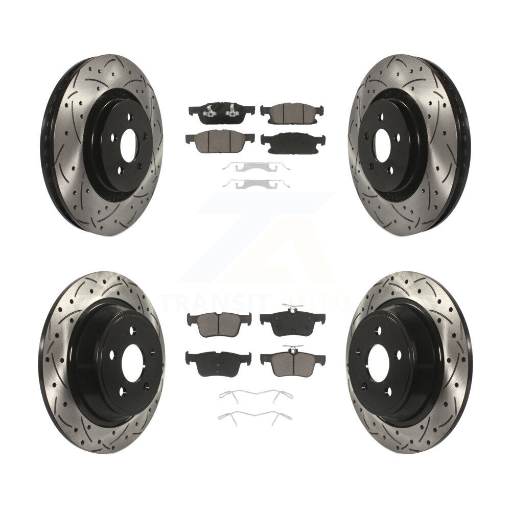Kit de plaquettes en céramique pour Rotor de frein, fente de perçage avant et arrière, pour Ford Edge Lincoln Nautilu