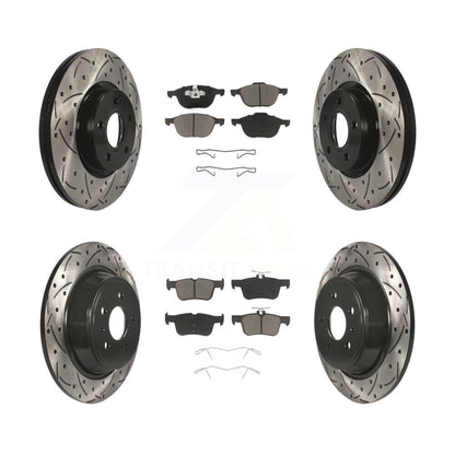 Kit de plaquettes en céramique pour rotors de frein à disque à fente percée avant et arrière pour Ford Escap