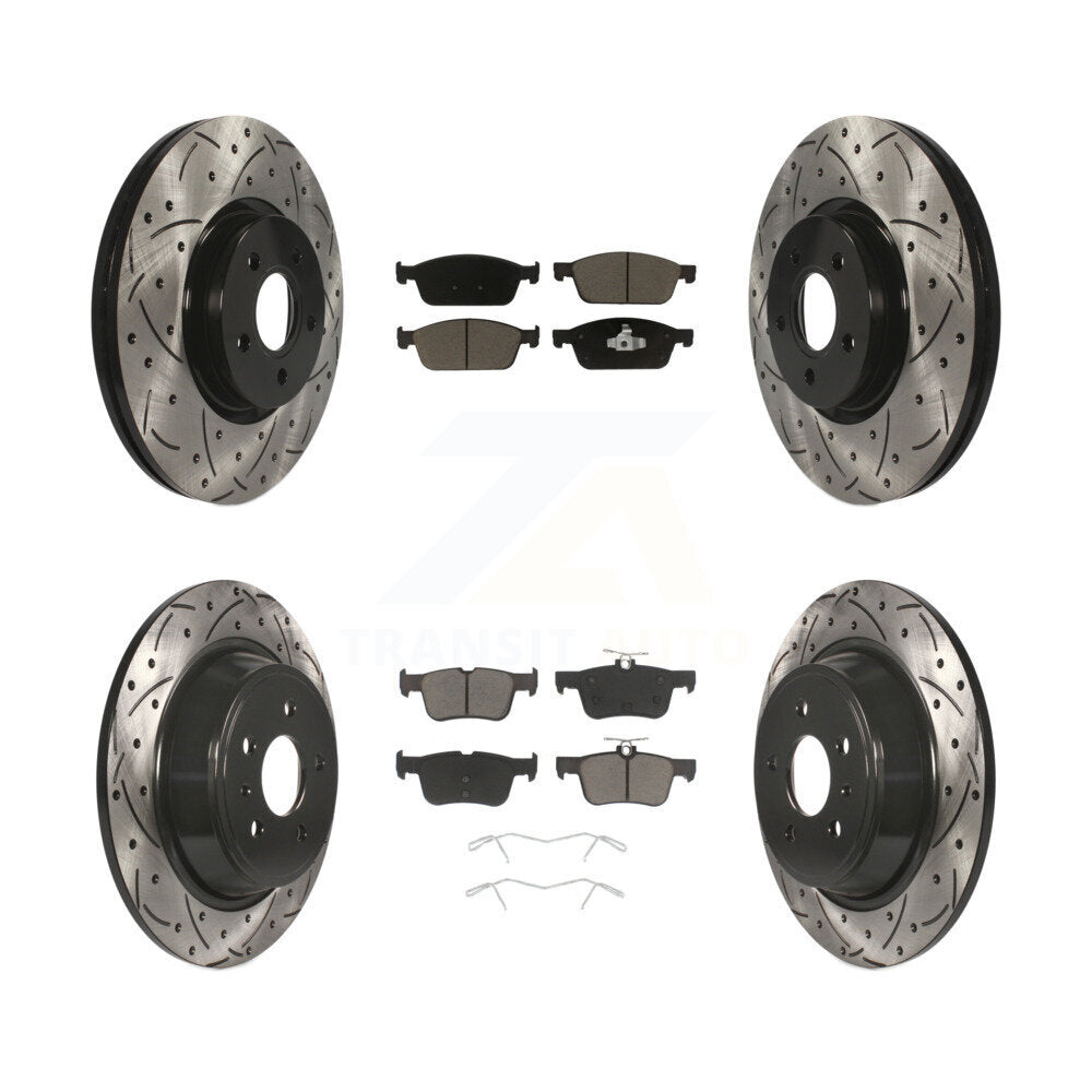 Kit de plaquettes de frein en céramique, Rotors de frein à fente avant et arrière, pour Ford Escape Lincoln MK