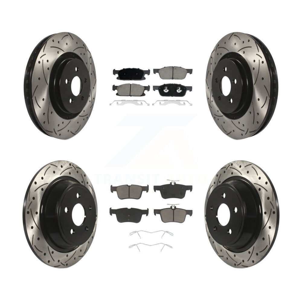 Kit de plaquettes de frein en céramique, Rotors de frein à fente avant et arrière, pour Ford Fusion Lincoln MK