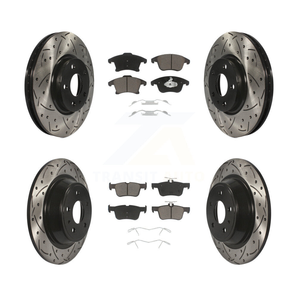 Kit de plaquettes de frein en céramique, Rotors de frein à fente avant et arrière, pour Ford Fusion Lincoln MK