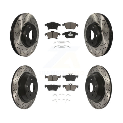 Kit de plaquettes de frein en céramique, Rotors de frein à fente avant et arrière, pour Ford Fusion Lincoln MK