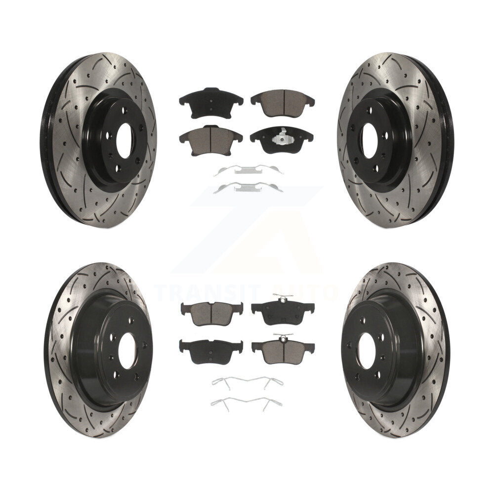Kit de plaquettes de frein en céramique, Rotors de frein à fente avant et arrière, pour Ford Fusion Lincoln MK