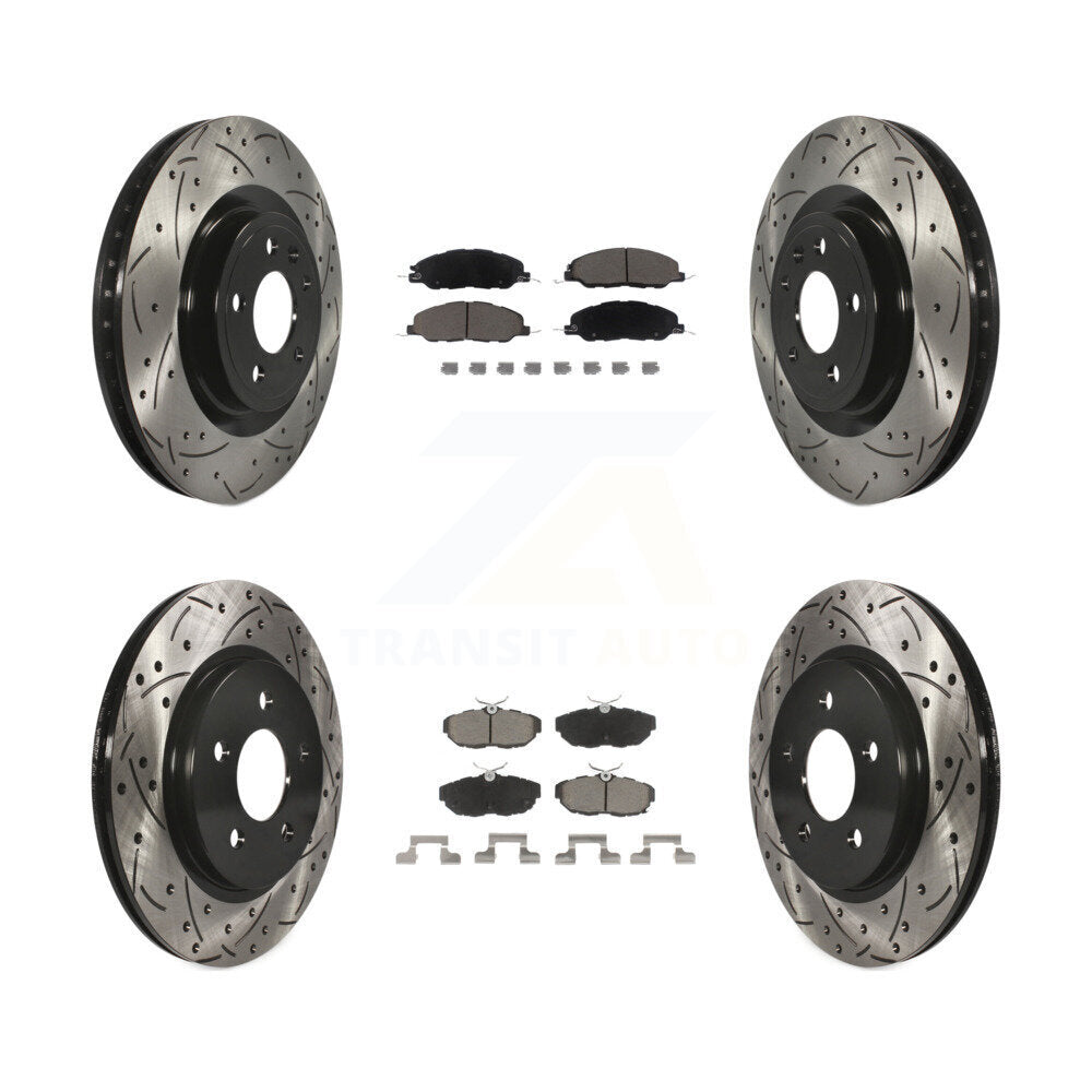 Kit de plaquettes en céramique pour Rotor de frein à disque, fente avant et arrière, pour Ford Mustang