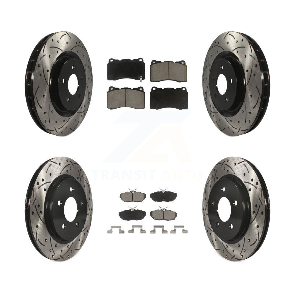 Kit de plaquettes en céramique pour Rotor de frein à disque, fente avant et arrière, pour Ford Mustang