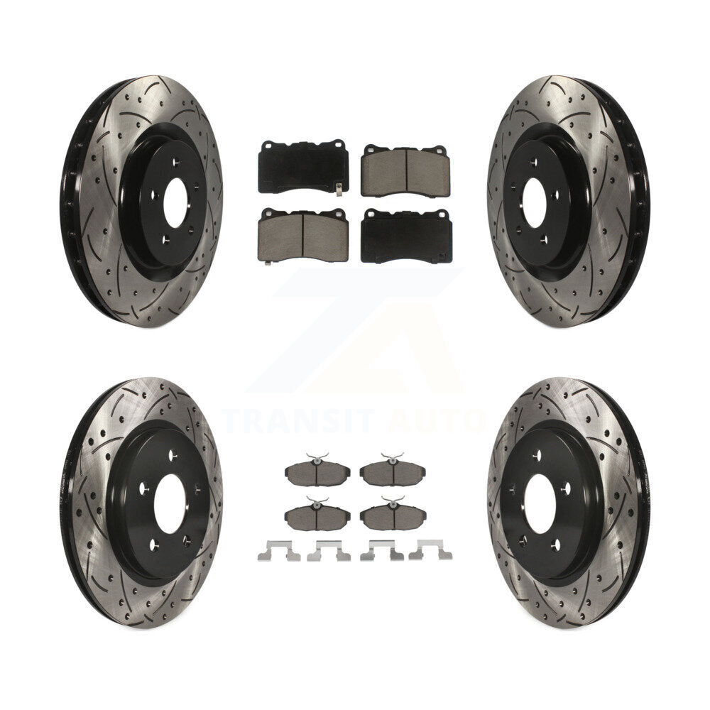 Kit de plaquettes en céramique pour Rotor de frein à disque, fente avant et arrière, pour Ford Mustang