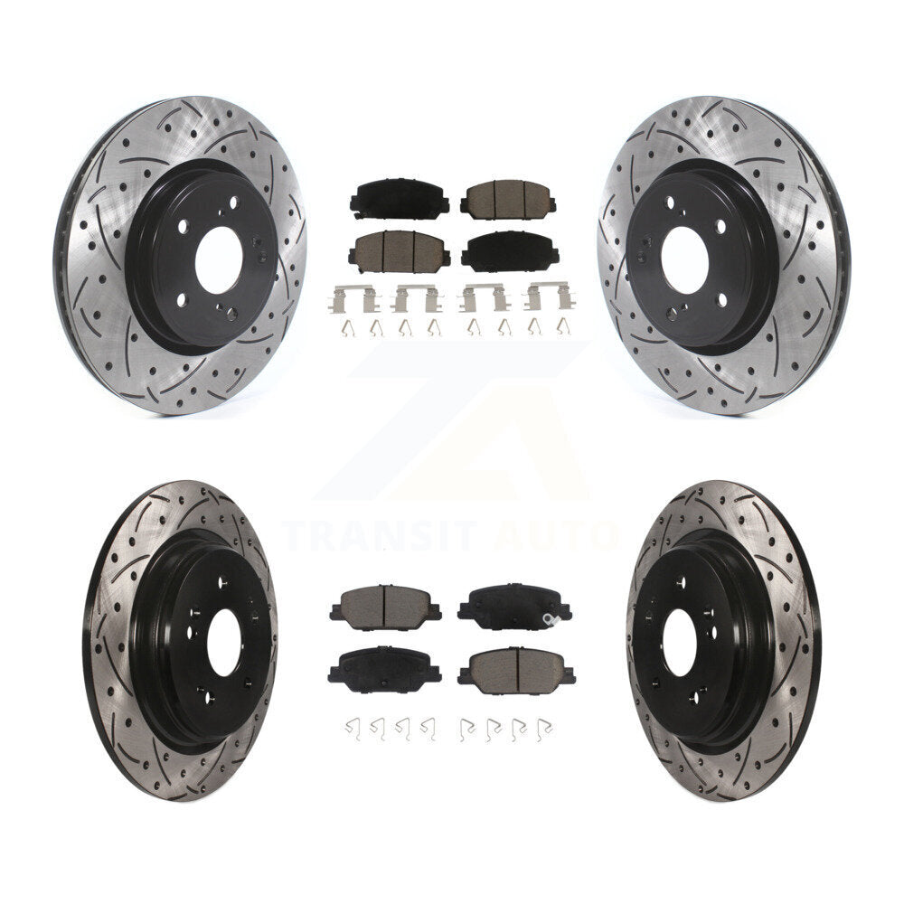 Kit de Rotor de frein à disque et de plaquettes en céramique, revêtement avant et arrière, fente percée, pour Honda CR-
