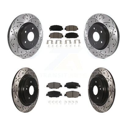 Kit de Rotor de frein à disque et de plaquettes en céramique, revêtement avant et arrière, fente percée, pour Honda CR-