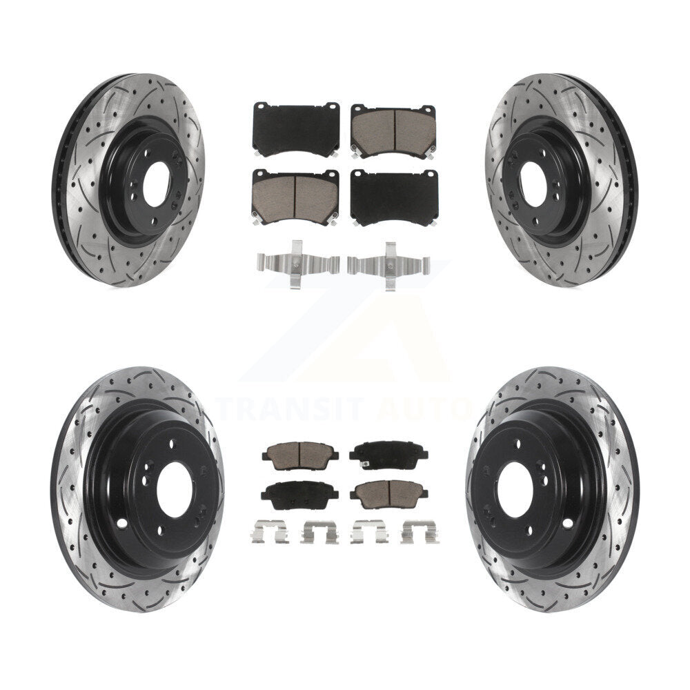Kit de plaquettes en céramique pour Rotors de frein à disque, fente de perçage avant et arrière, pour Hyundai Genesi