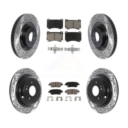 Kit de plaquettes en céramique pour Rotor de frein, fente de perçage avant et arrière, pour Hyundai Genesis 5.0 12-14