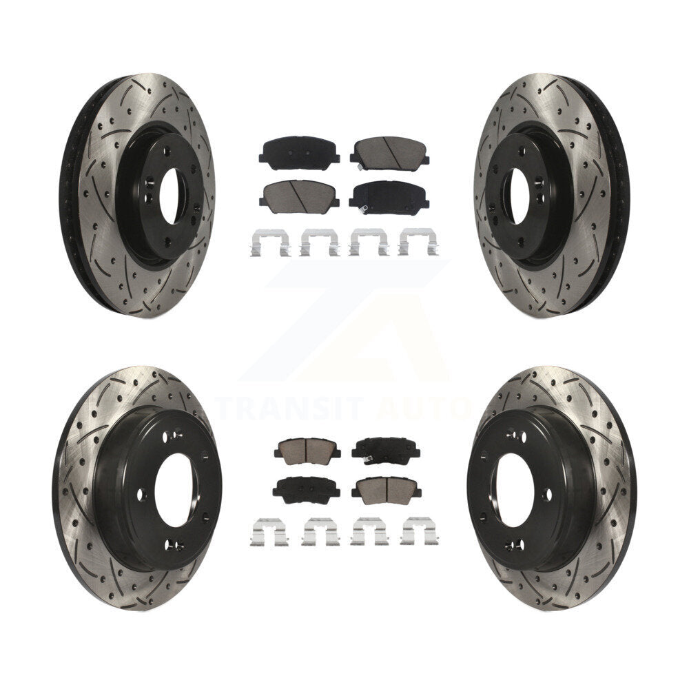 Kit de plaquettes en céramique pour Rotor de frein à disque, fente de perçage pour manteau avant et arrière, pour Hyundai Veloste