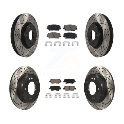 Kit de plaquettes en céramique pour Rotor de frein à disque, fente de perçage pour manteau avant et arrière, pour Hyundai Veloste