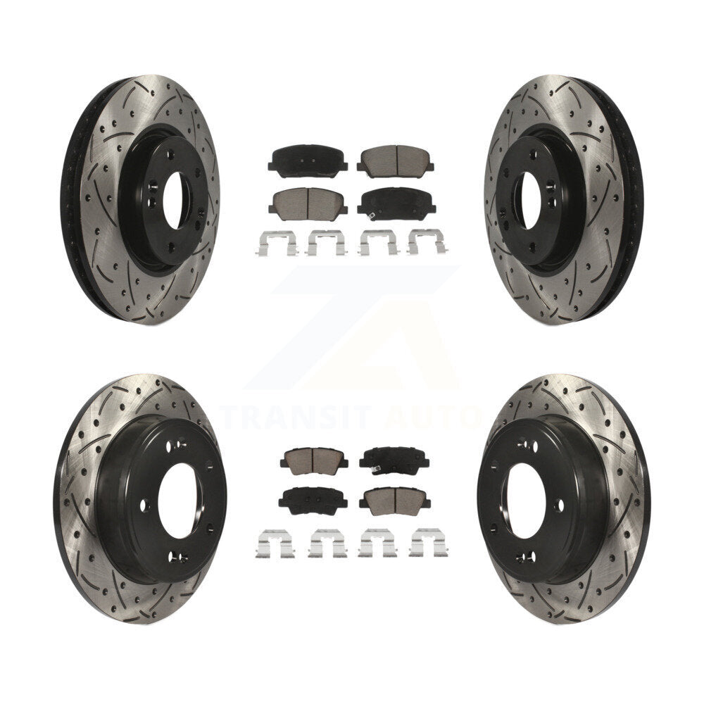 Kit de plaquettes en céramique pour Rotor de frein à disque, fente de perçage avant et arrière, pour Kia Forte Forte5 Kou