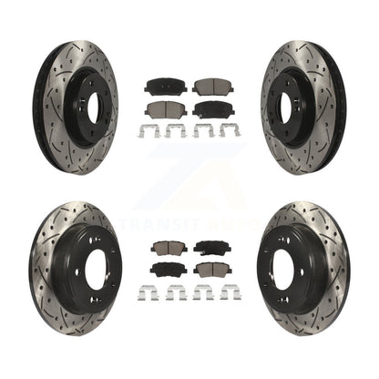Kit de plaquettes en céramique pour Rotor de frein à disque, fente de perçage avant et arrière, pour Kia Forte Forte5 Kou