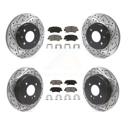 Kit de Rotor de frein et de plaquettes en céramique, fente avant et arrière percée, pour Hyundai Accent Kia Ri